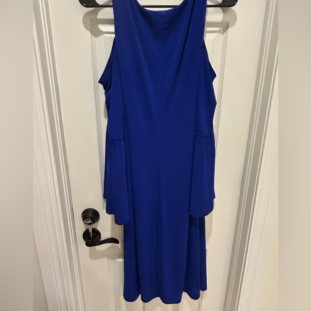 INC Blue cold shoulder dress XXL